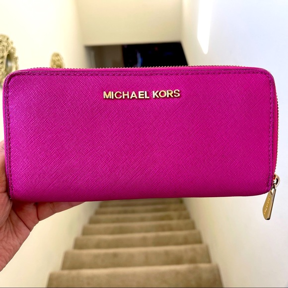 Michael Kors Handbags - Michael Kors Hot Pink Leather Wallet